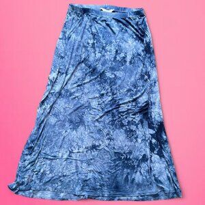 Tryst blue tie dye maxi skirt